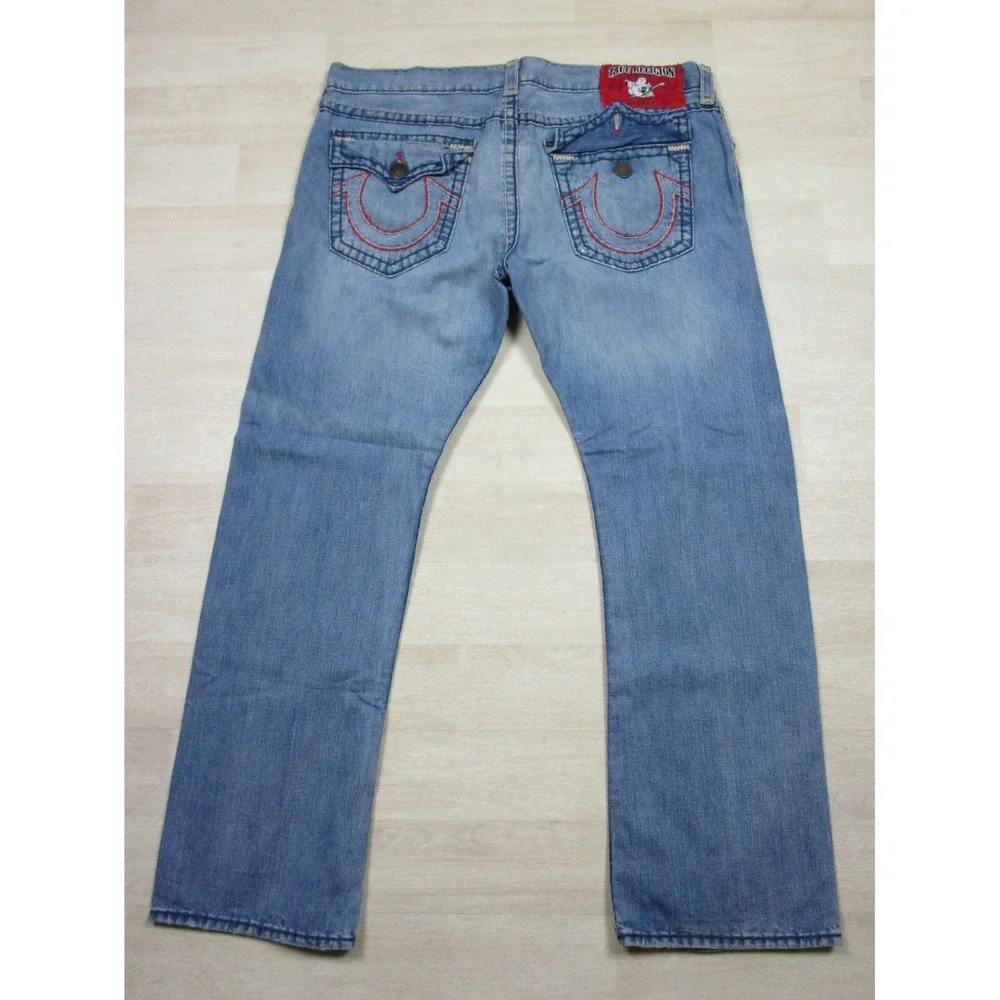 True Religion Men's Designer Jeans - Ricky Super T USA Straight‎ 42x34 Flap
